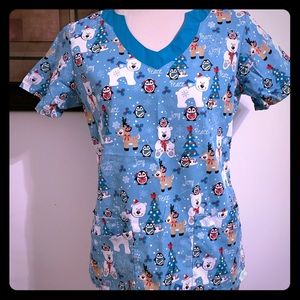 Uniform advantage Christmas scrub top